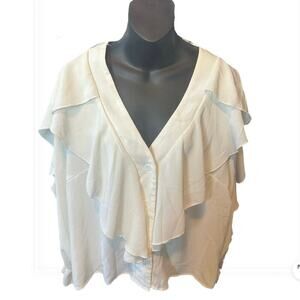 NWOT White Ruffle Blouse Sz. 2XL